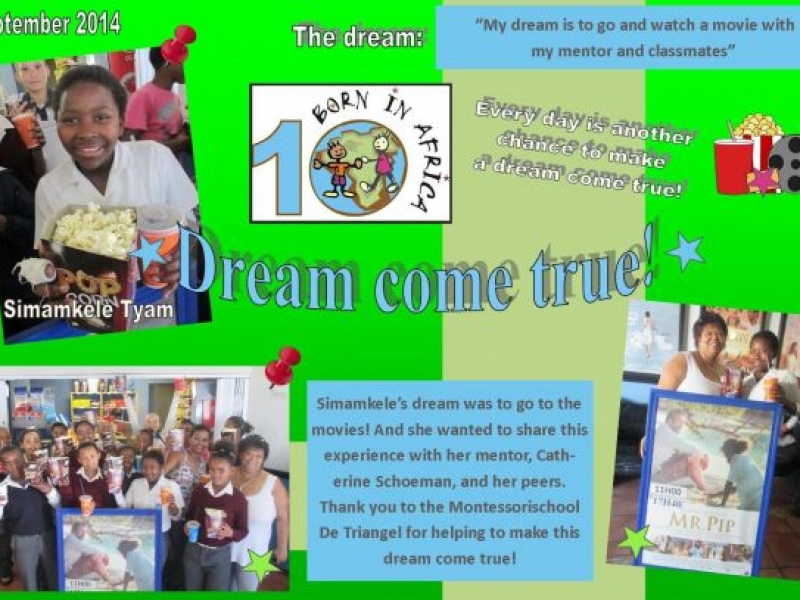 September 2014 - To go to the movies with my mentor